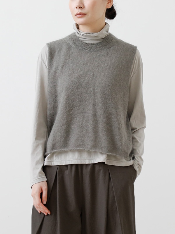 evam eva モヘヤシルクベスト evam eva｜mohair silk vest｜ladies',tops