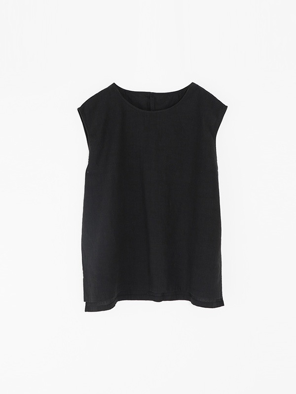 evam eva  エヴァムエヴァ　リネンノースリーブ evam eva｜water linen sleeveless｜ladies',tops