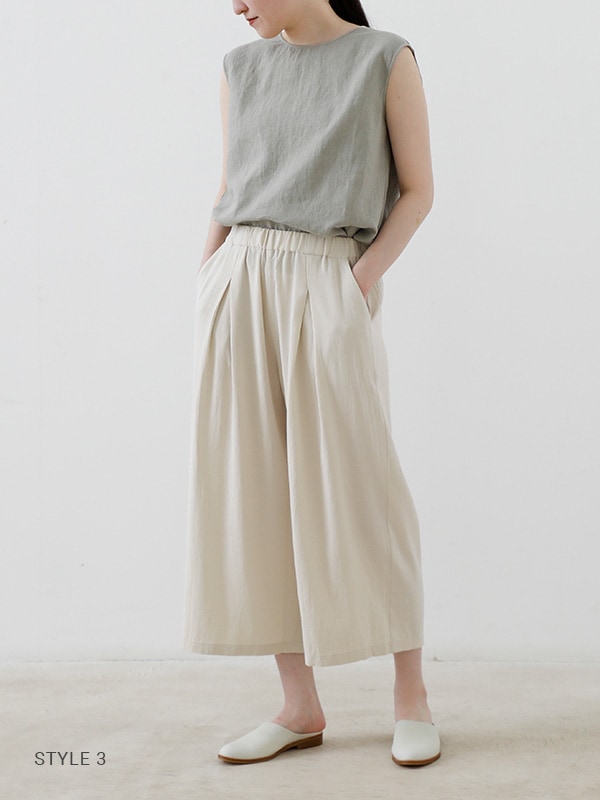 evam eva｜water linen sleeveless｜ladies',tops