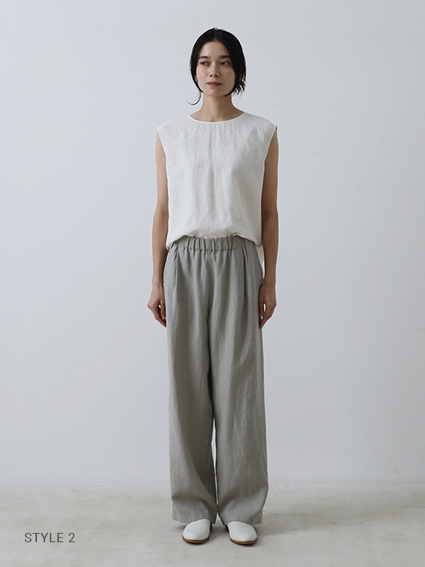 evam eva｜water linen sleeveless｜ladies',tops