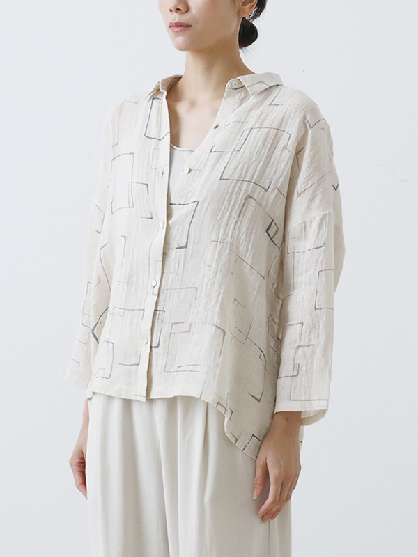 evam eva｜printed square shirt｜ladies'
