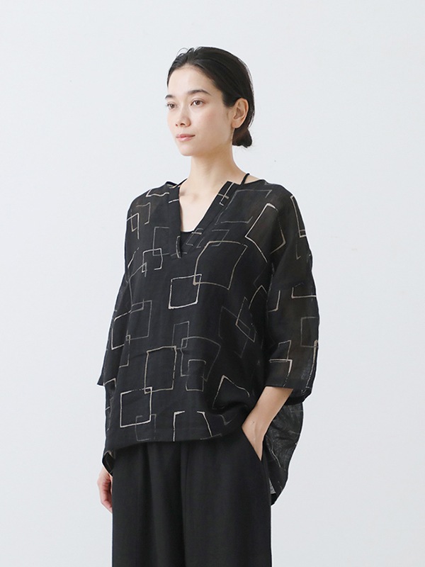 printed wide pullover 