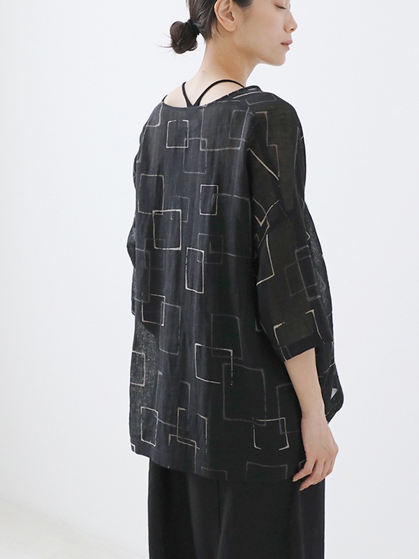 printed wide pullover 