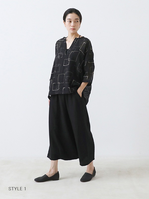 printed wide pullover 