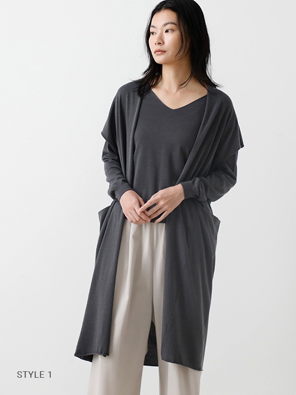 evam eva｜cotton cupro robe vest｜ladies',outer