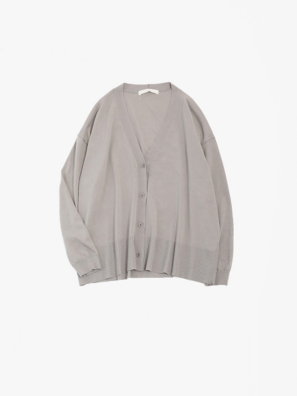 evam eva グレー カーディガン evam eva - cotton cardigan - 47 OTTER GRAY エヴァムエヴァ コットン