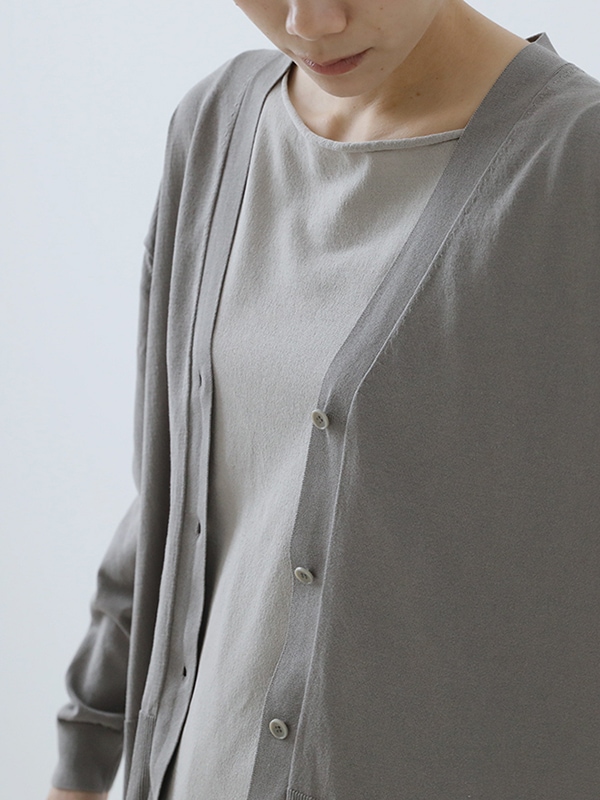 evam eva グレー カーディガン evam eva（エヴァムエヴァ） カーディガン レディース cotton cardigan
