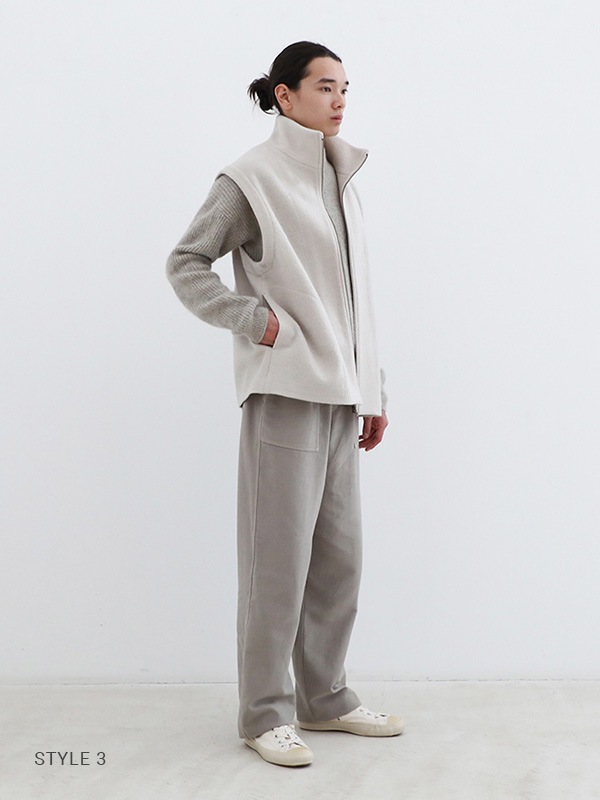 brushed cotton wide pants [men's]