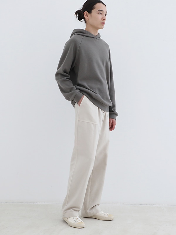 brushed cotton wide pants [men's]