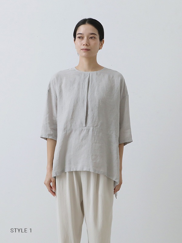 evam eva｜linen tuck pullover｜ladies'