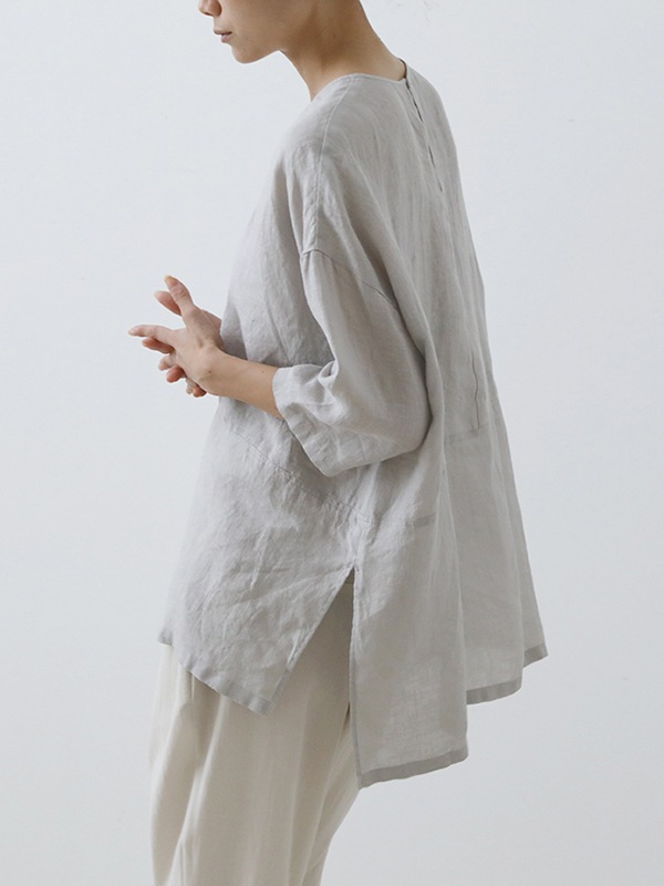 linen tuck pullover