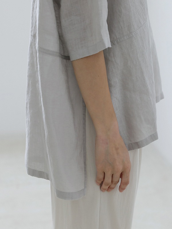 evam eva｜linen tuck pullover｜ladies',tops