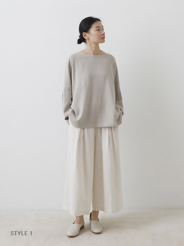evam eva｜linen cotton pullover｜ladies',tops