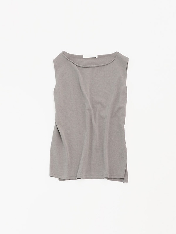 evam eva エヴァムエヴァ コットンスリーブ　M グレージュ　タンクトップ evam eva｜cotton sleeveless｜ladies',tops