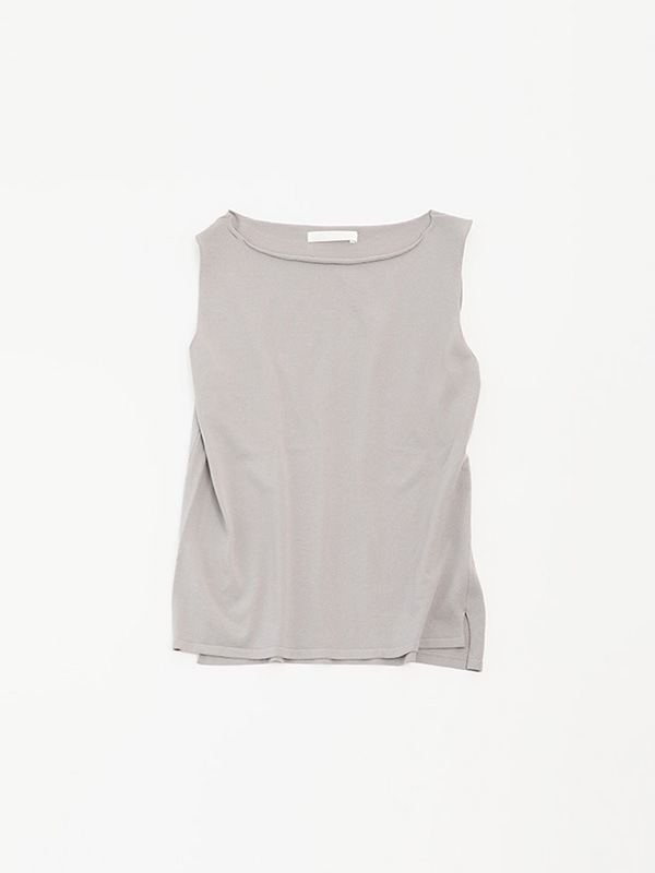 evam eva エヴァムエヴァ コットンスリーブ　M グレージュ　タンクトップ evam eva｜cotton sleeveless｜ladies',tops
