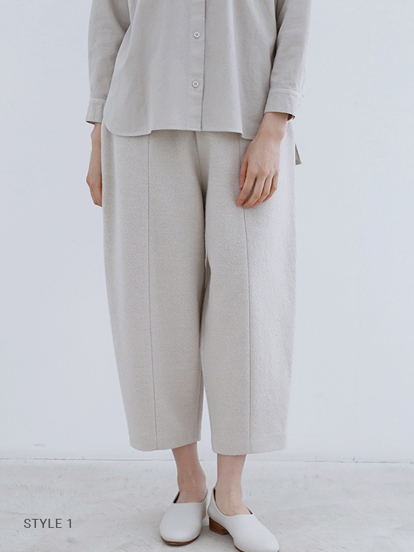 press wool cropped pants