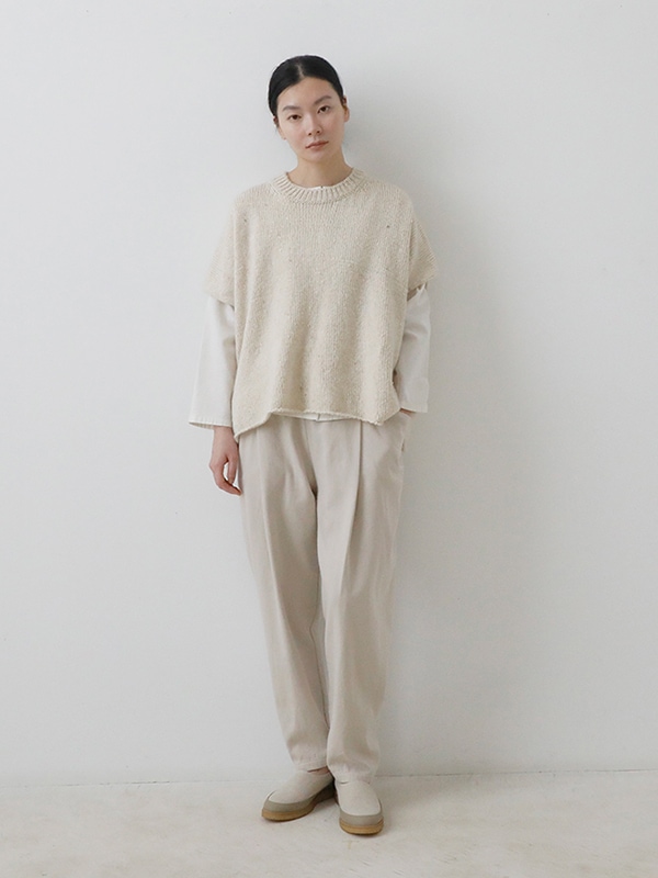 evam eva｜brushed cotton tuck pants｜ladies',bottoms