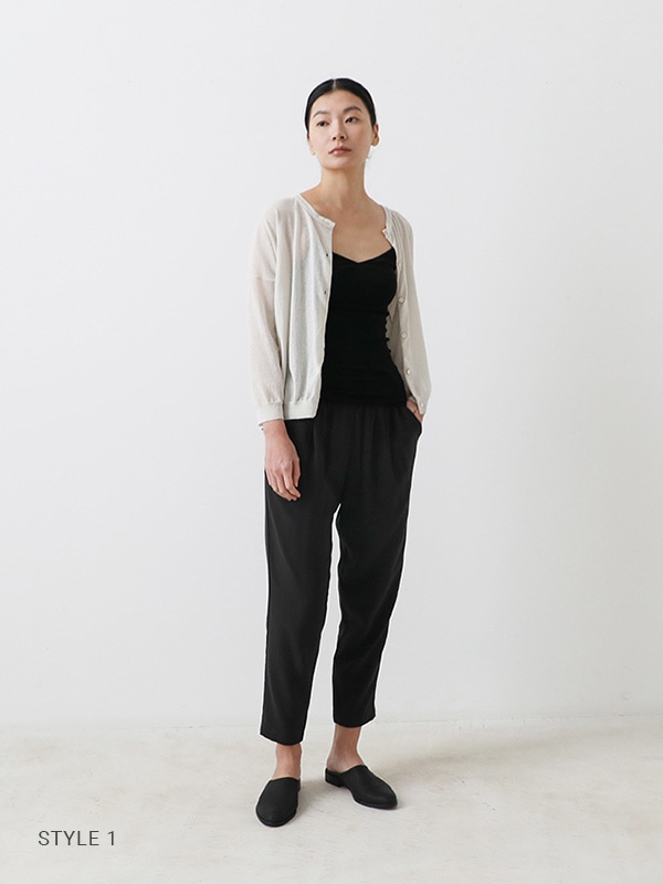 evam eva｜cotton tuck narrow pants｜ladies',bottoms