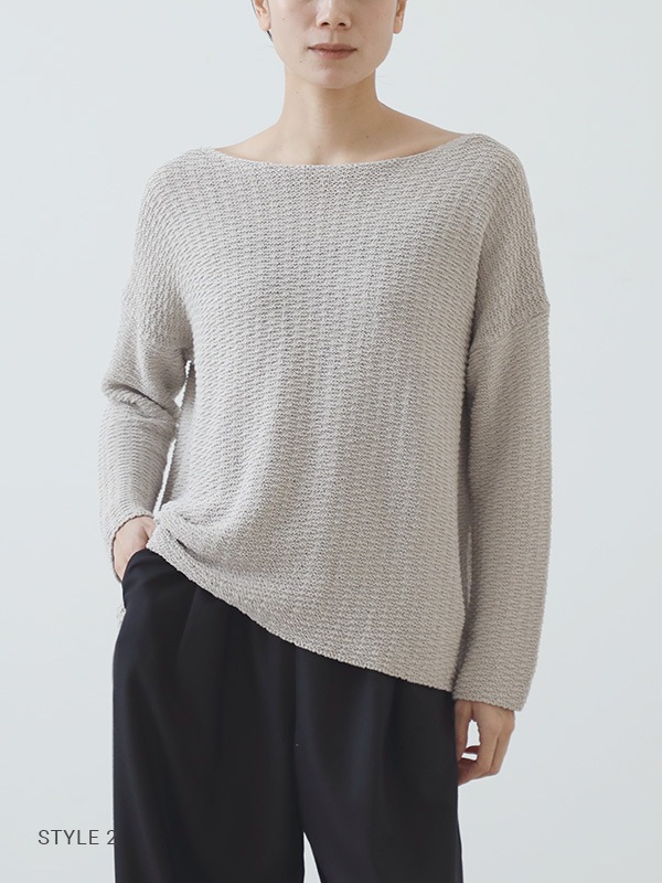 evam eva｜cotton linen pullover｜ladies',tops
