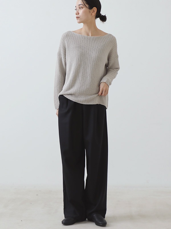 evam eva｜cotton linen pullover｜ladies',tops