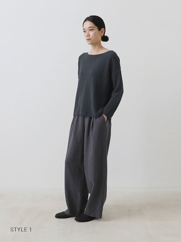 evam eva｜cotton linen pullover｜ladies',tops