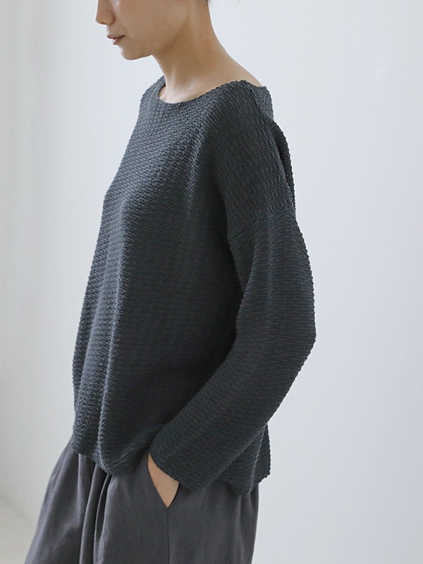 evam eva｜cotton linen pullover｜ladies',tops