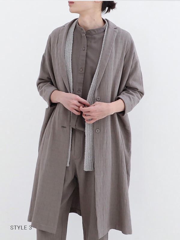 evam eva｜linen cotton long jacket｜ladies',outer