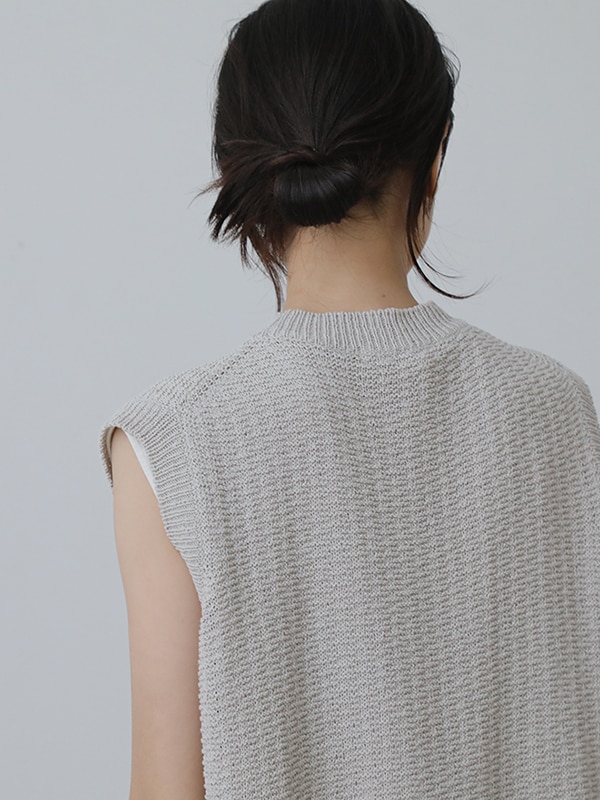 evam eva｜cotton linen vest｜ladies',tops