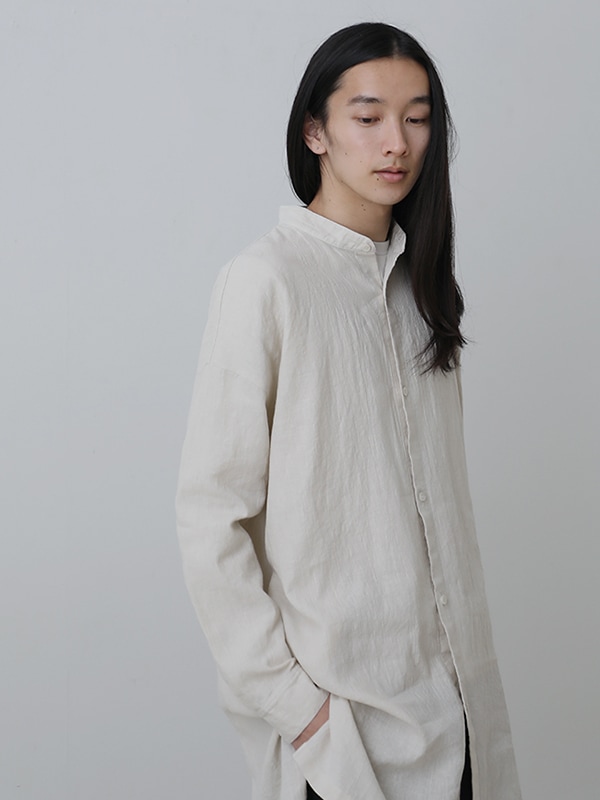water linen long shirt [men's]