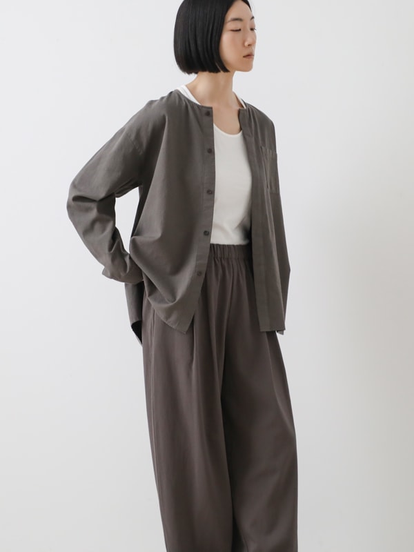 cotton cashmere no collar shirt [men's]