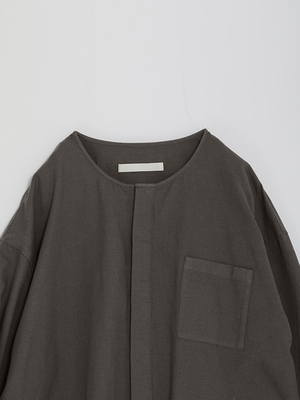 cotton cashmere no collar shirt [men's]