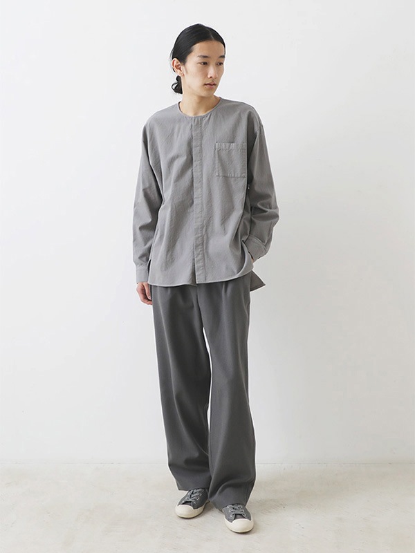 cotton cashmere no collar shirt [men's]