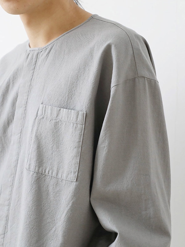 cotton cashmere no collar shirt [men's]