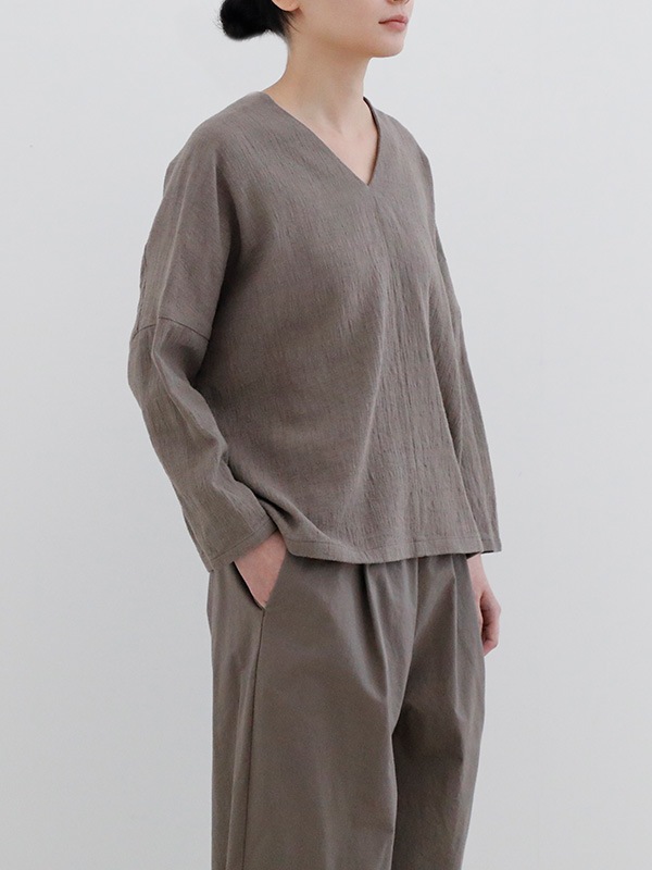 evam evaグレー ノースリーブニット リネン＆コットン evam eva エヴァムエヴァ *ウォッシャブルリネンスリーブレス