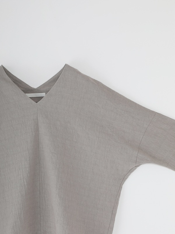 evam eva｜linen cotton V neck pullover｜ladies',tops