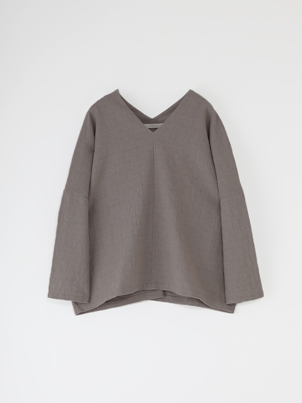 【美品】evam eva グレー ウール ドルマンスリーブ evam eva｜wool lily boat neck pullover｜ladies',tops