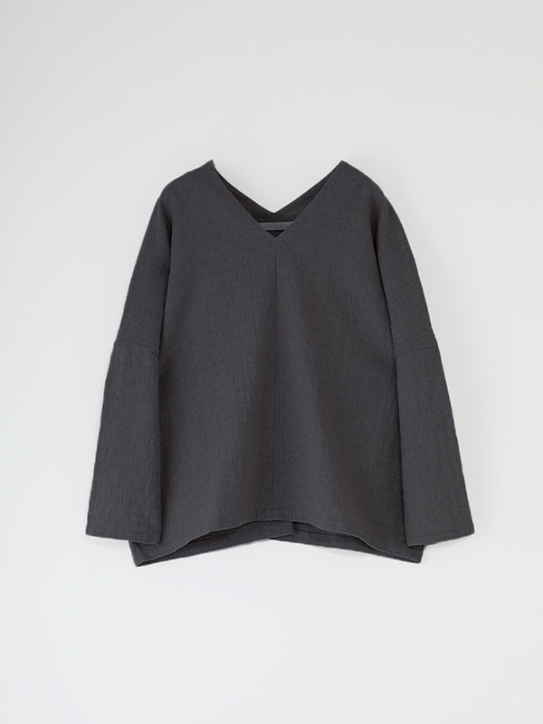 evam eva｜linen cotton V neck pullover｜ladies',tops