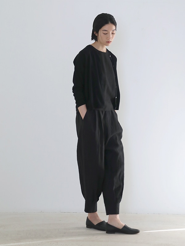 evam eva｜water linen hem tuck pants｜ladies',bottoms
