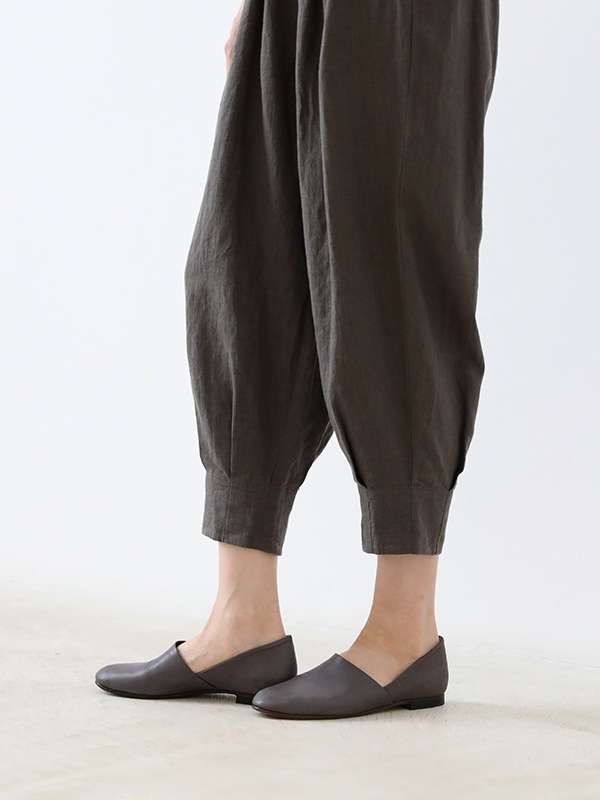 evam eva｜water linen hem tuck pants｜ladies',bottoms