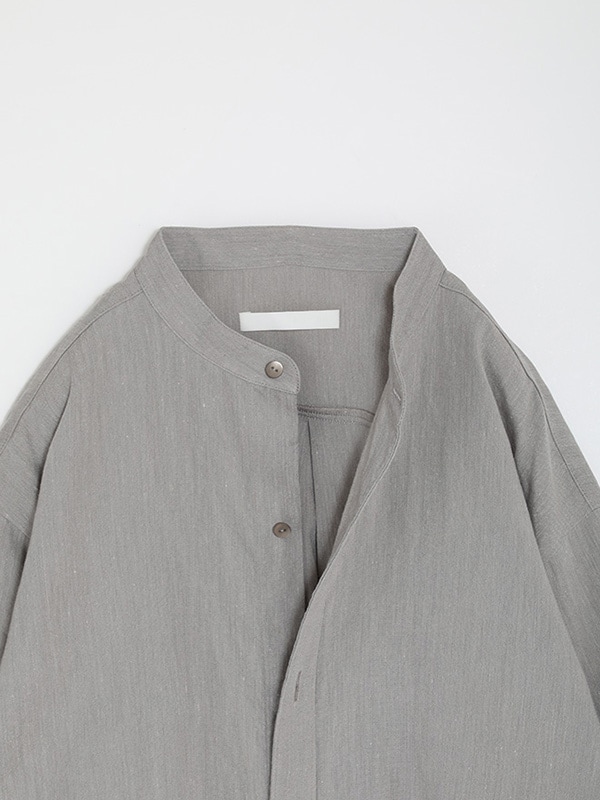 evam eva｜linen washi band collar shirt [men's]｜men's