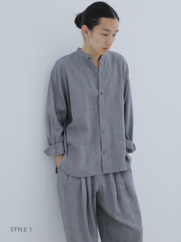 evam eva リネン スリーブレス ファントムグレー evam eva - linen sleeveless エヴァムエヴァ リネンスリーブレス