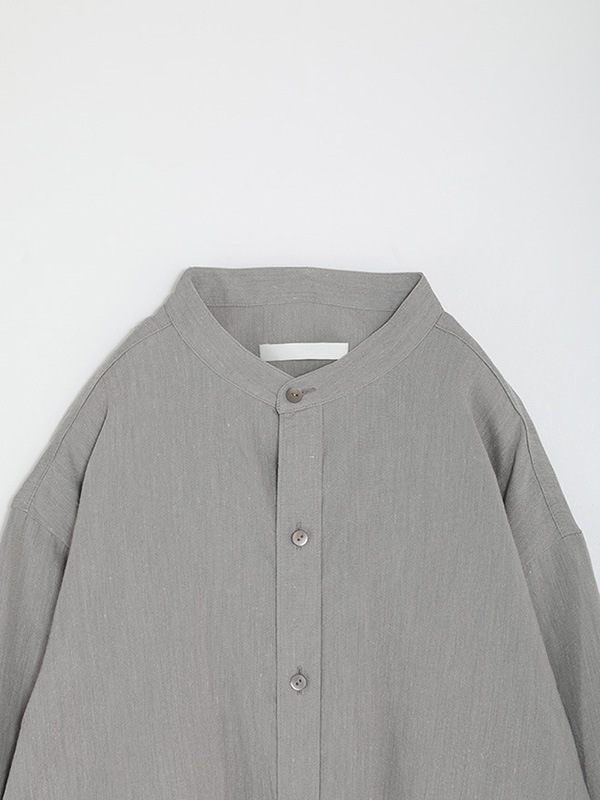 evam eva リネン ワークシャツ evam eva｜linen washi band collar shirt [men's]｜men's