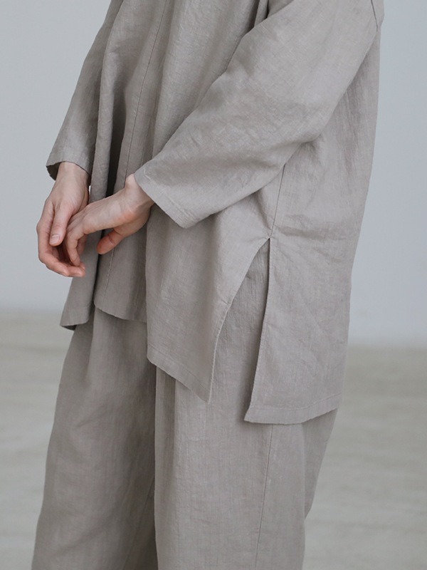 evam eva｜water linen tuck pants｜ladies',bottoms