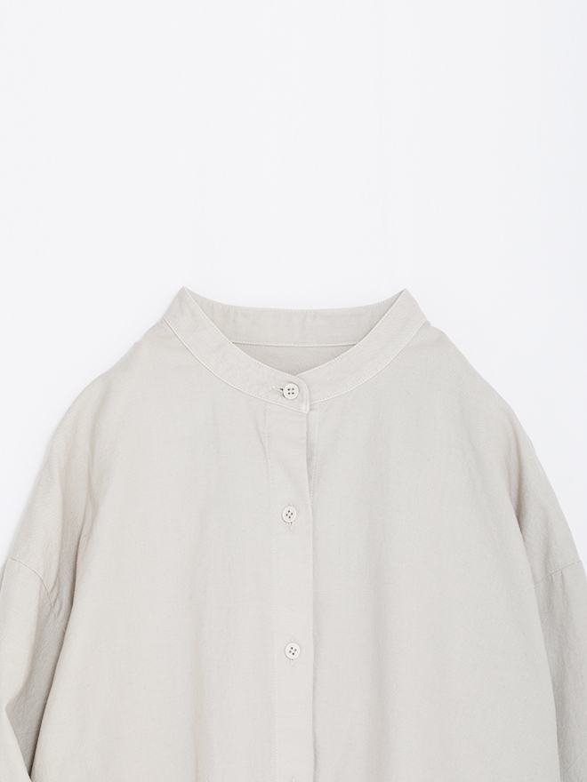 cotton cashmere band collar shirt
