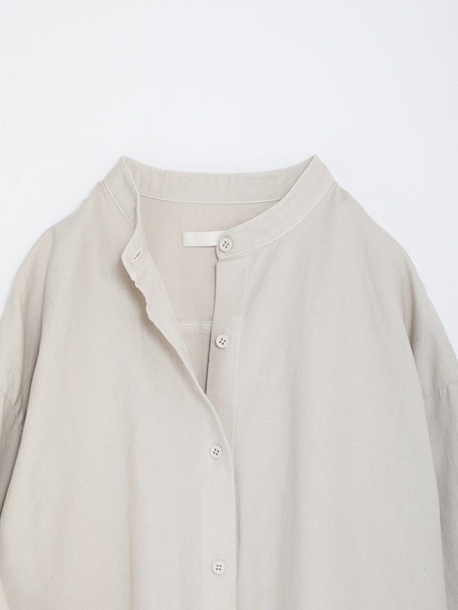 evam eva｜cotton cashmere band collar shirt｜ladies'