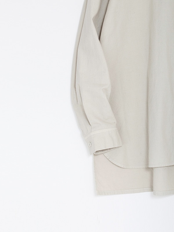 cotton cashmere band collar shirt
