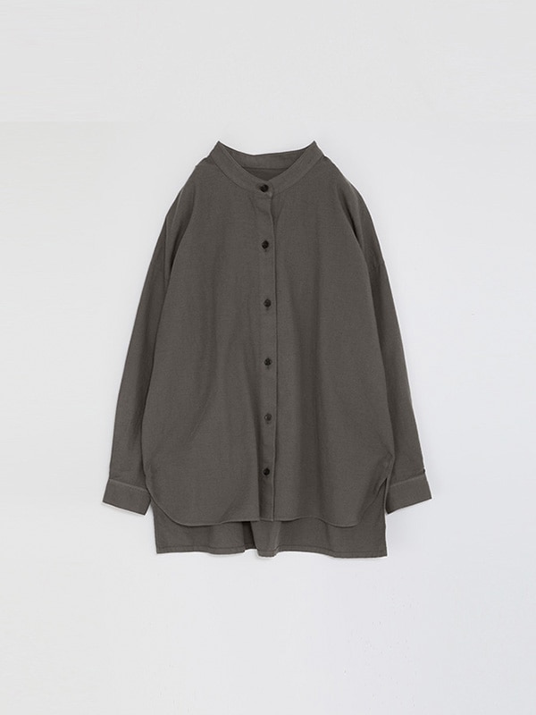 evam eva｜cotton cashmere band collar shirt｜ladies'