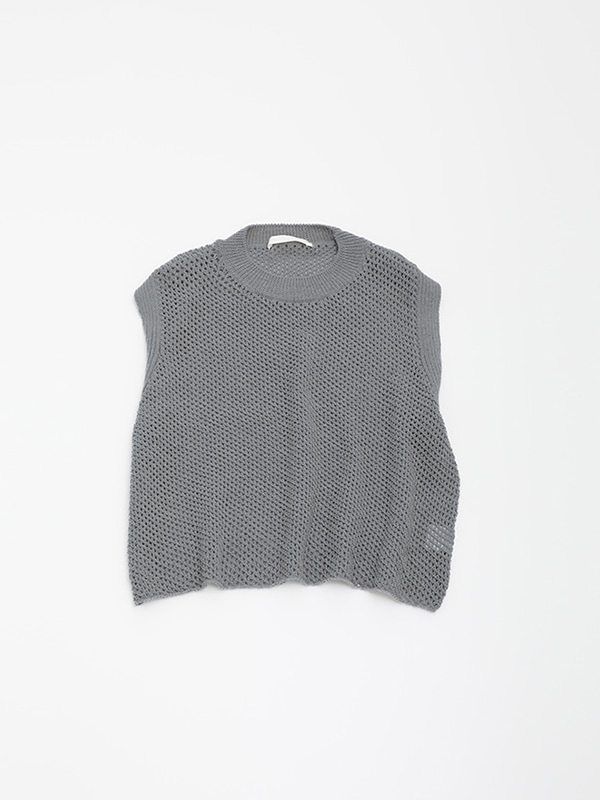 トップス evam eva linen cotton short vest Evam Eva | Linen Cotton Short Vest - Grey | Women | Blue