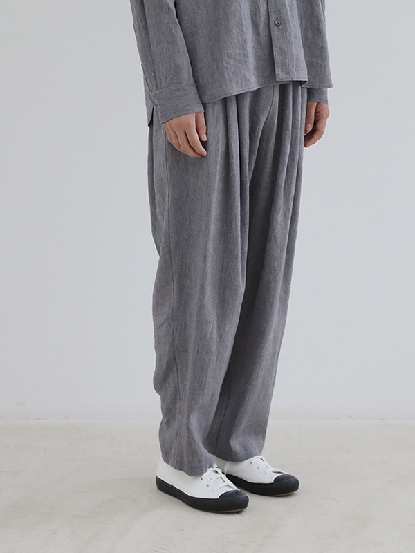 linen washi tuck wide pants