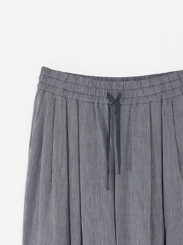 linen washi tuck wide pants